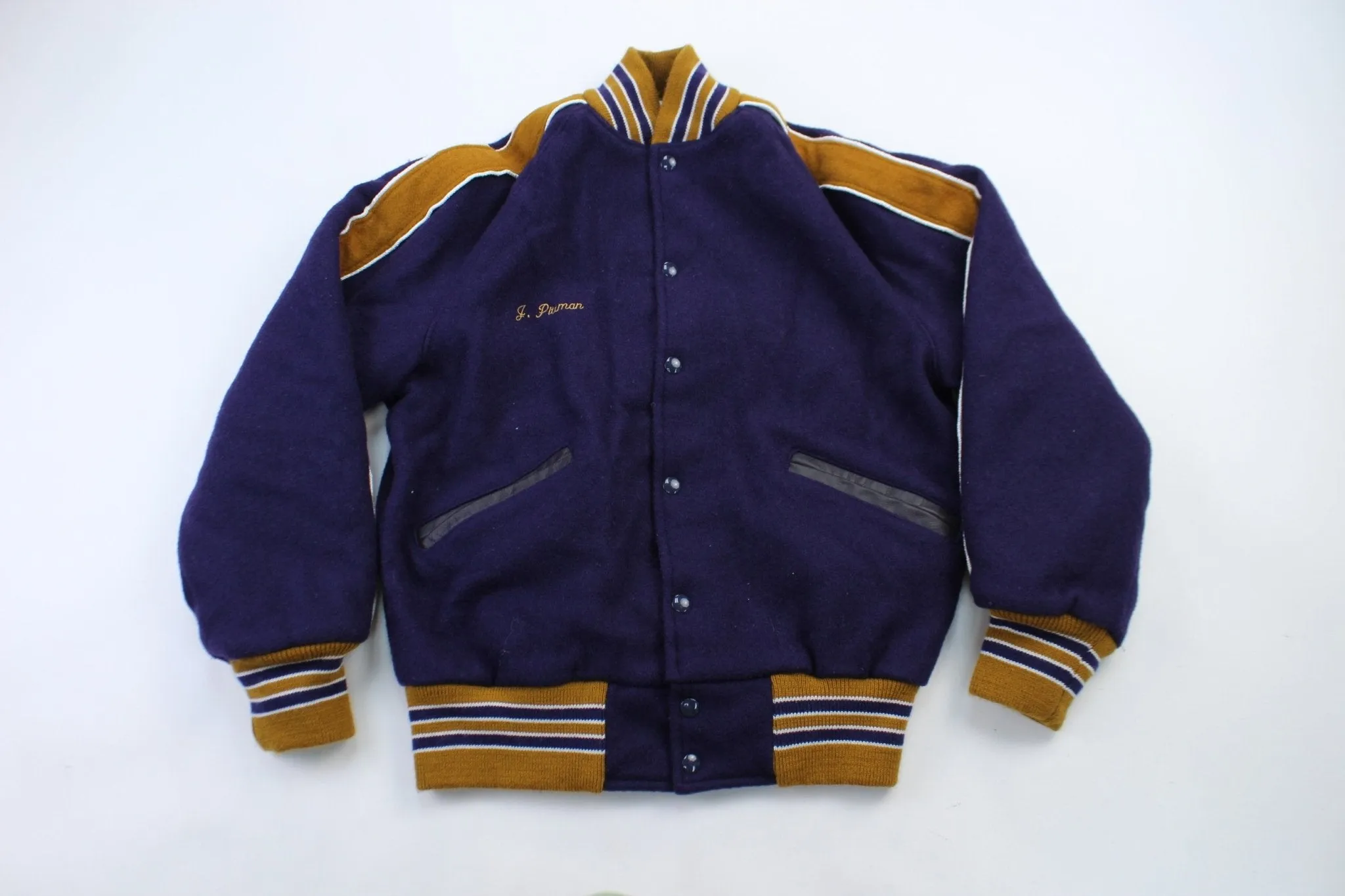 80's Meca Purple & Gold Varsity Jacket