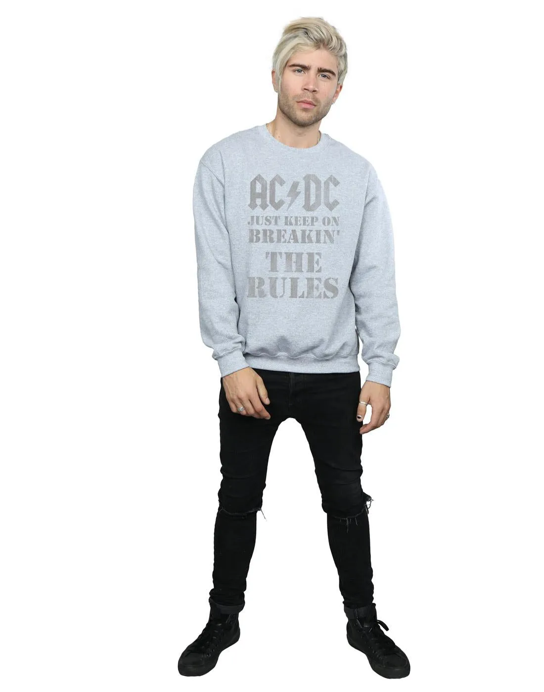 AC/DC Mens Just Keep On Breaking The Rules Cotton Sweatshirt