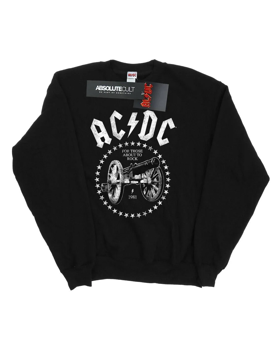 AC/DC Mens We Salute You Cannon Cotton Sweatshirt