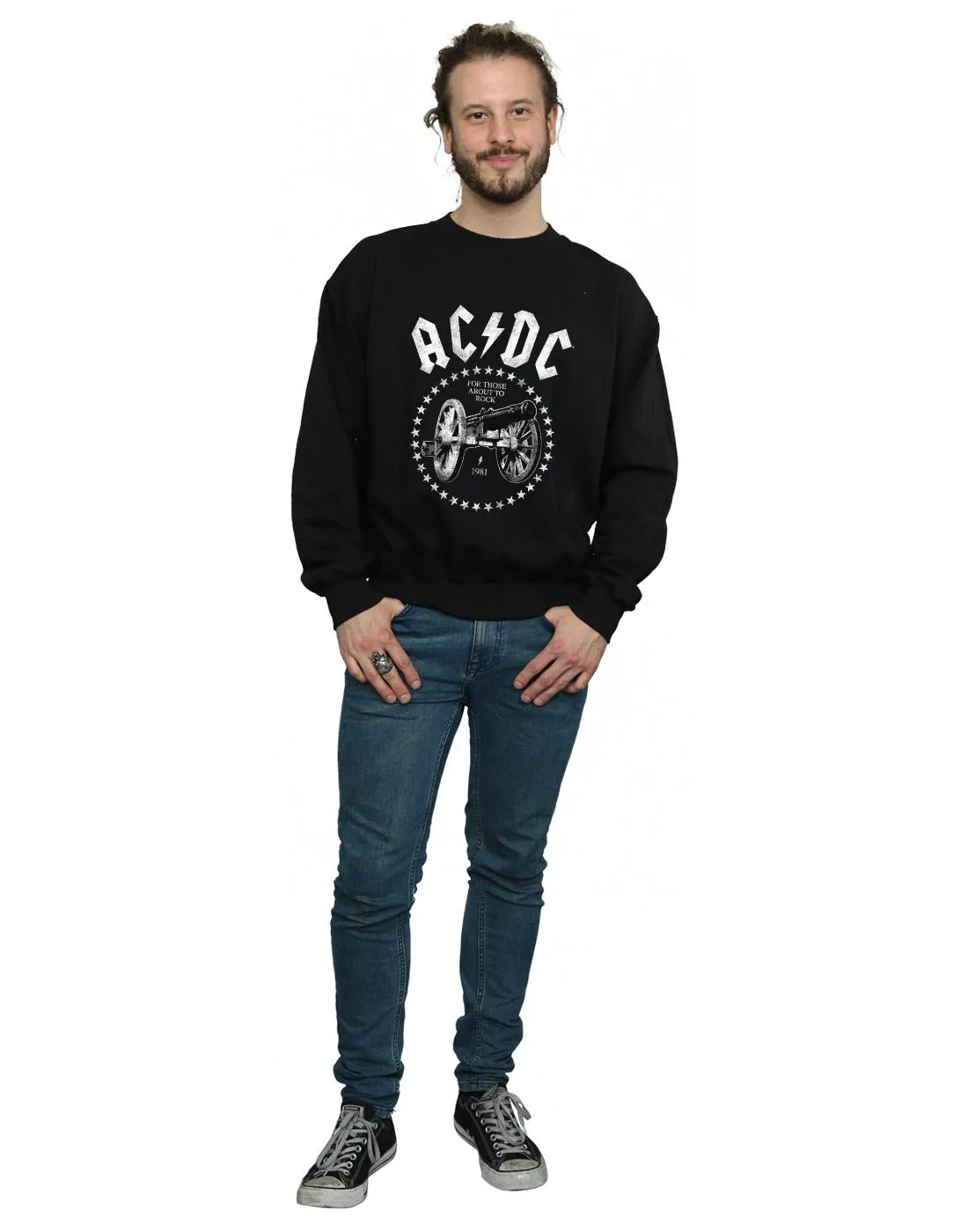 AC/DC Mens We Salute You Cannon Cotton Sweatshirt