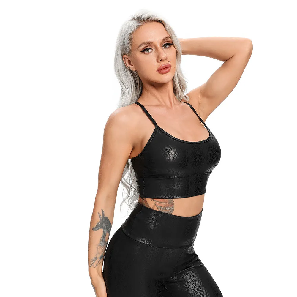 BLACK LEOPARD Two Piece Yoga Suit