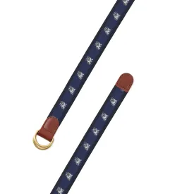 Bull Dog Motif D-Ring Belt