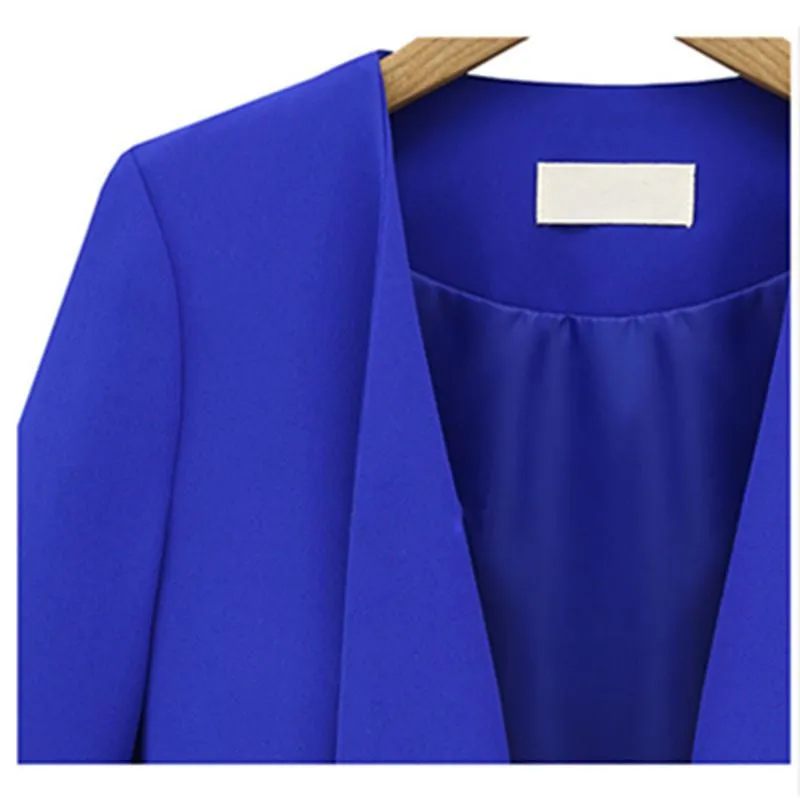 Fashion Women's Slim Leisure Suit Jacket Zipper Long Sleeve Solid Thin Coat for Spring Autumn