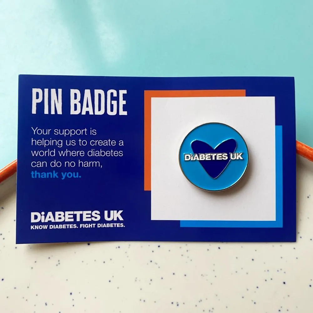 Heart Diabetes UK Round Badge (INT)