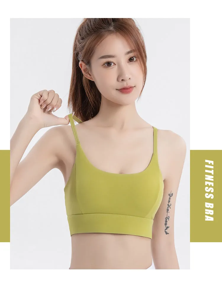 High Strength Hollow Beauty Back Fitness Bra Custom Logo Women Shockproof Running Naked Sense Sports Breathable Yoga Bra