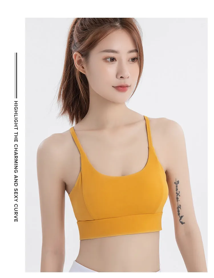 High Strength Hollow Beauty Back Fitness Bra Custom Logo Women Shockproof Running Naked Sense Sports Breathable Yoga Bra