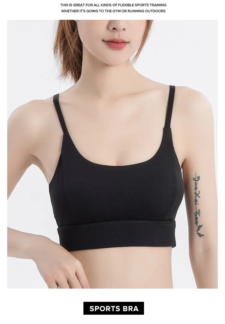 High Strength Hollow Beauty Back Fitness Bra Custom Logo Women Shockproof Running Naked Sense Sports Breathable Yoga Bra