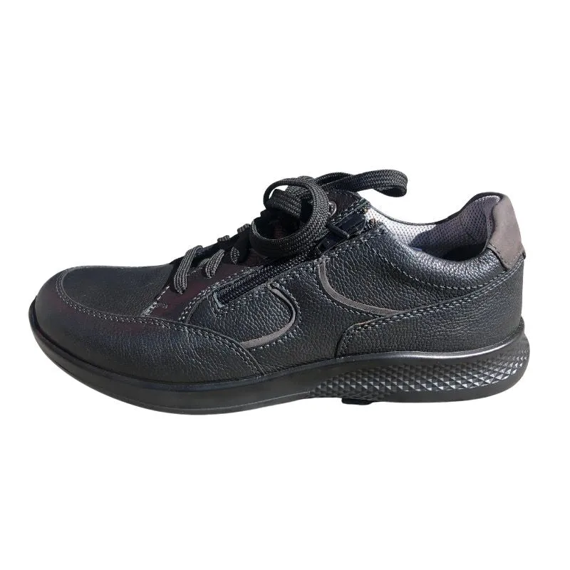 Jomos Black Leather Men's Walking Shoes