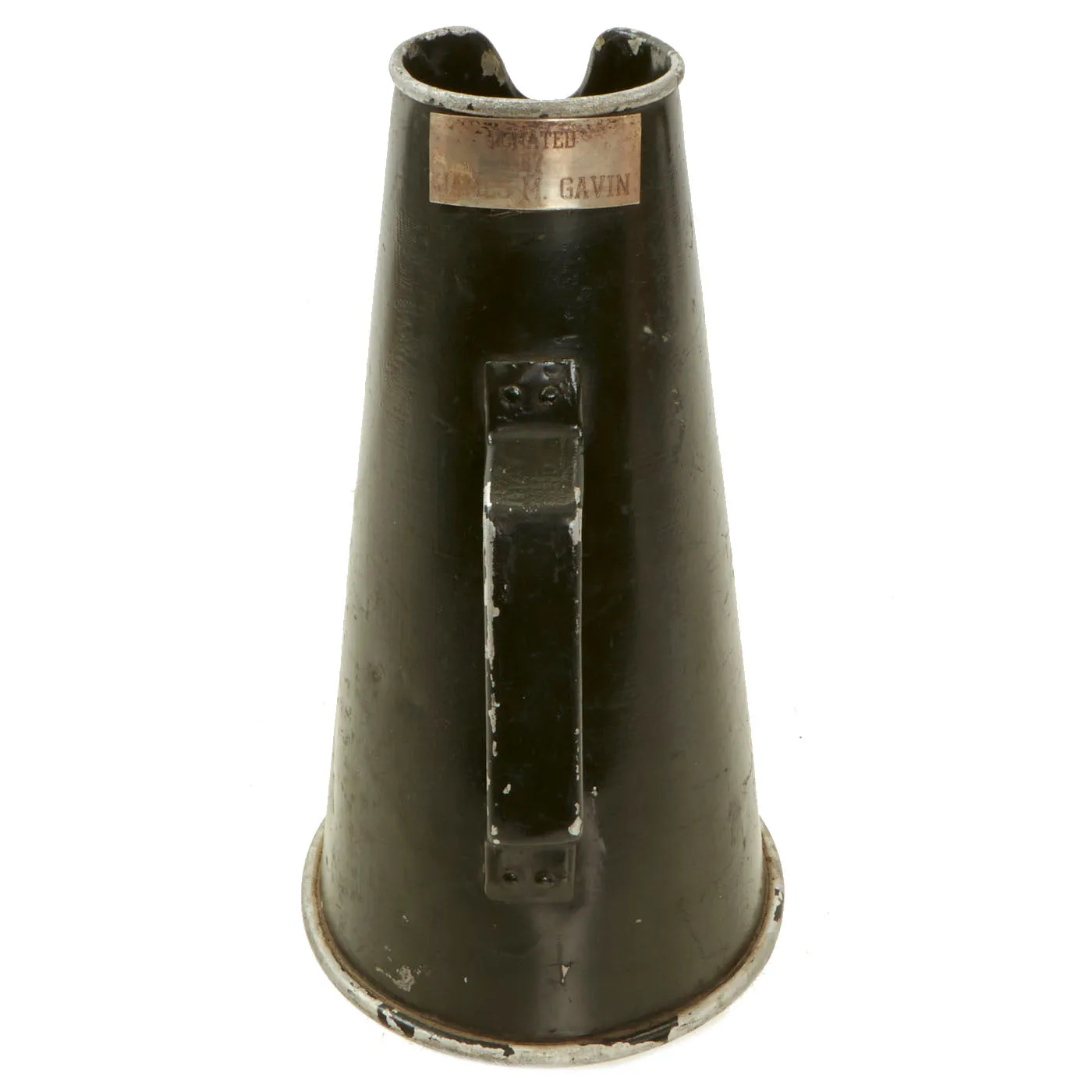 Original Canadian WWII U.S. Aluminum Megaphone Belonging to Lt. Gen. James Gavin - 82nd Airborne Division Commander