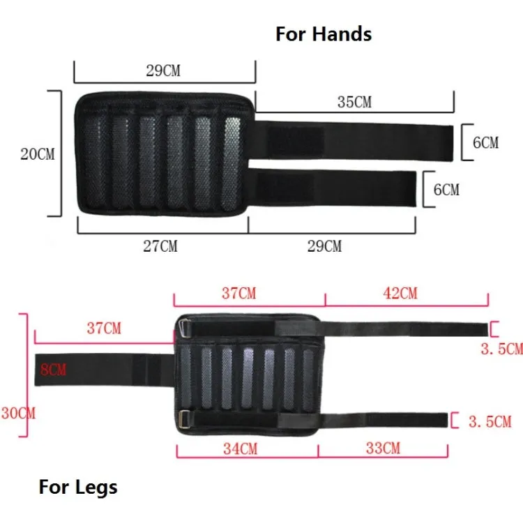 Weight-Bearing Running Sandbag Leg&Hand Lead Steel Plate Adjustable Sports Invisible Sandbag, Weight: 8kg for Legs