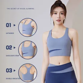 Women Detachable Chest Pad U-neckline Underwear Fitness Yoga Quick drying High Strength U Neck Shock-proof Sports Bra