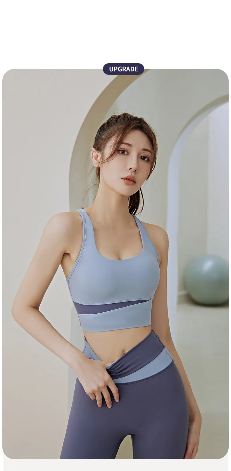 Women Detachable Chest Pad U-neckline Underwear Fitness Yoga Quick drying High Strength U Neck Shock-proof Sports Bra