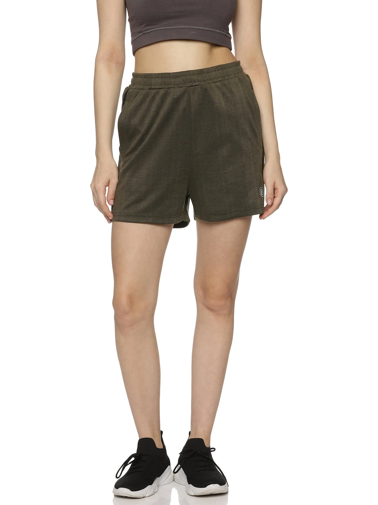 Women's Solid Training Elasticated Shorts