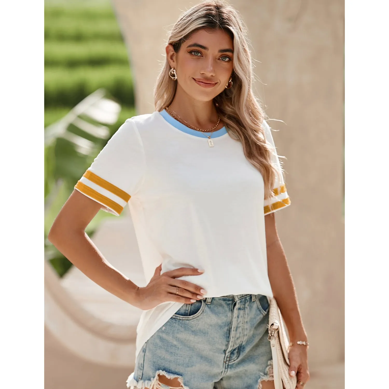 Women's Ultra Light Short Sleeve Tee - Crewneck Summer Tops