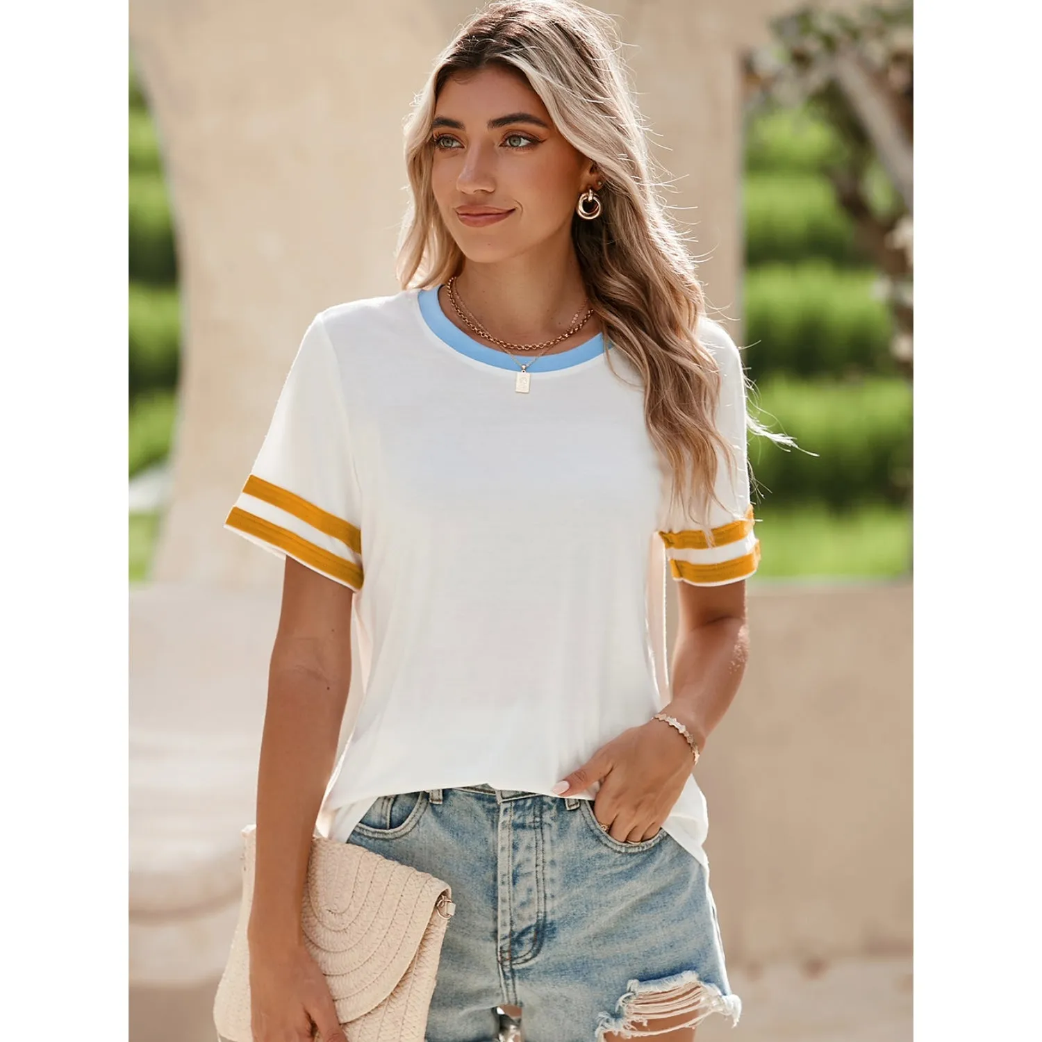 Women's Ultra Light Short Sleeve Tee - Crewneck Summer Tops